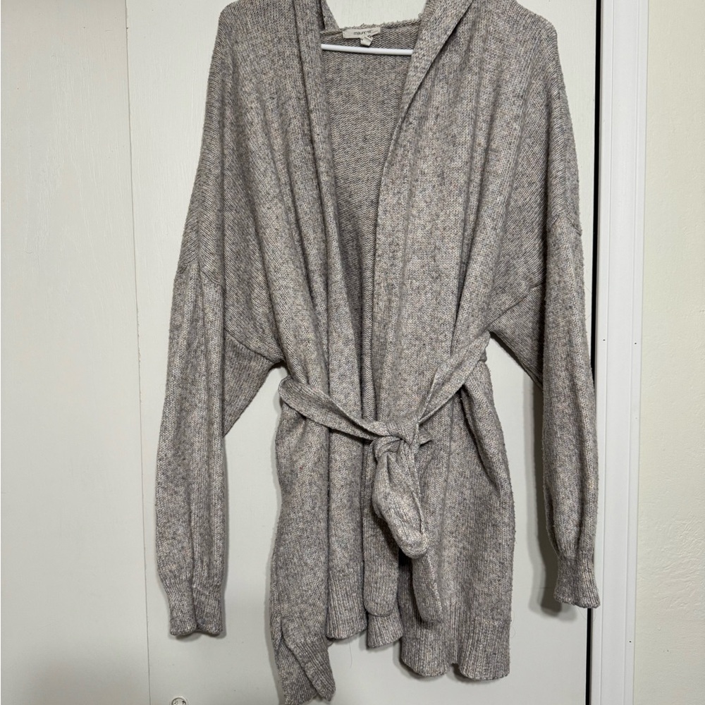 Maurices Light Gray Hooded Cardigan